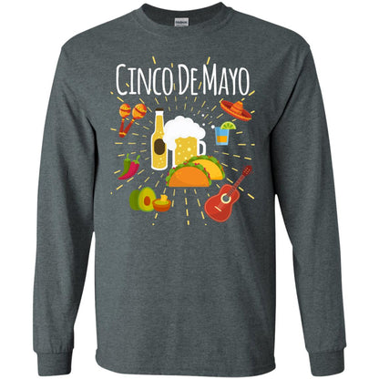 Cinco De Mayo Beer Tacos Guitar Mexico Shirt Dark Heather