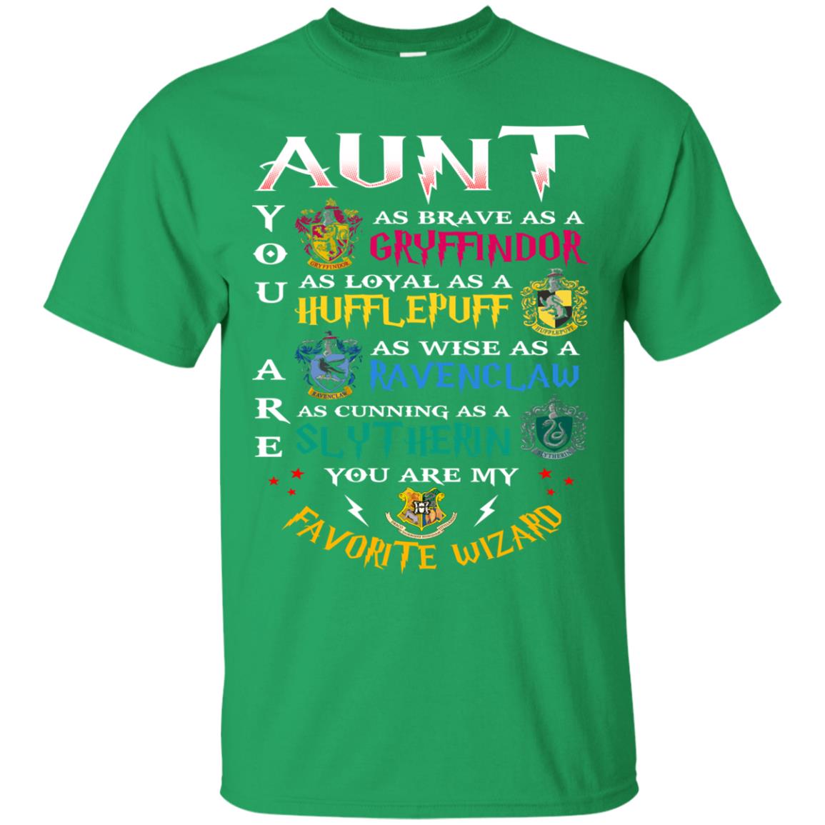Aunt My Favorite Wizard Harry Potter Fan T-shirt Irish Green