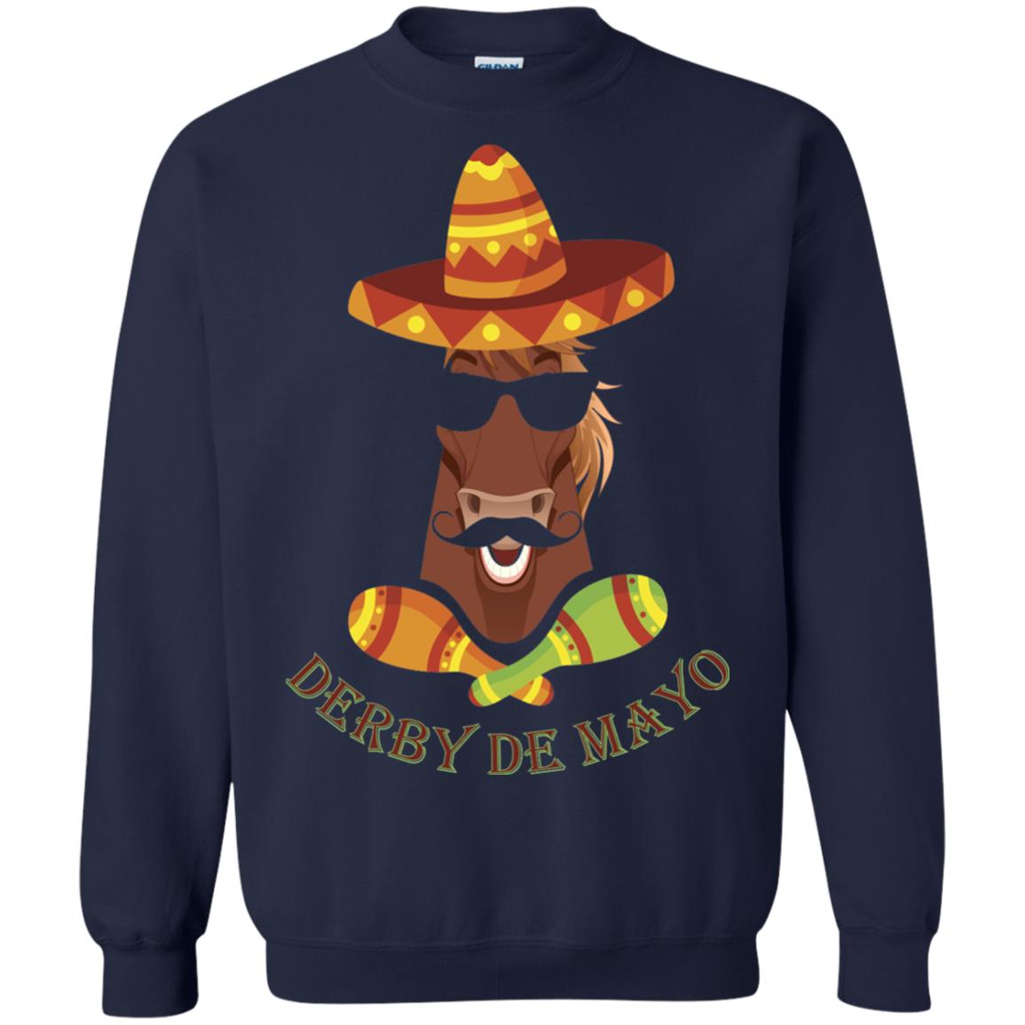 Derby De Mayo Kentucky Horse Race Sombrero Mexican T-shirt Navy