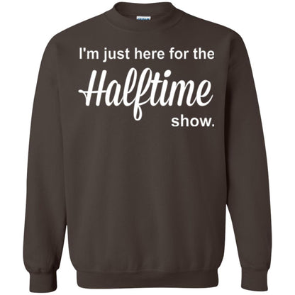 Marching Band T-shirt I_m Just Here For The Halftime Show Dark Chocolate
