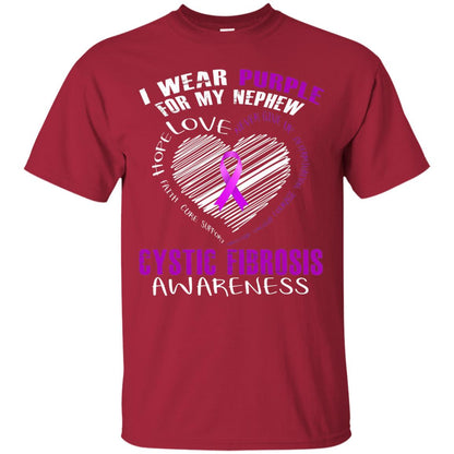 Cystic Fibrosis Awareness T-shirt I Wear Purple Cardinal