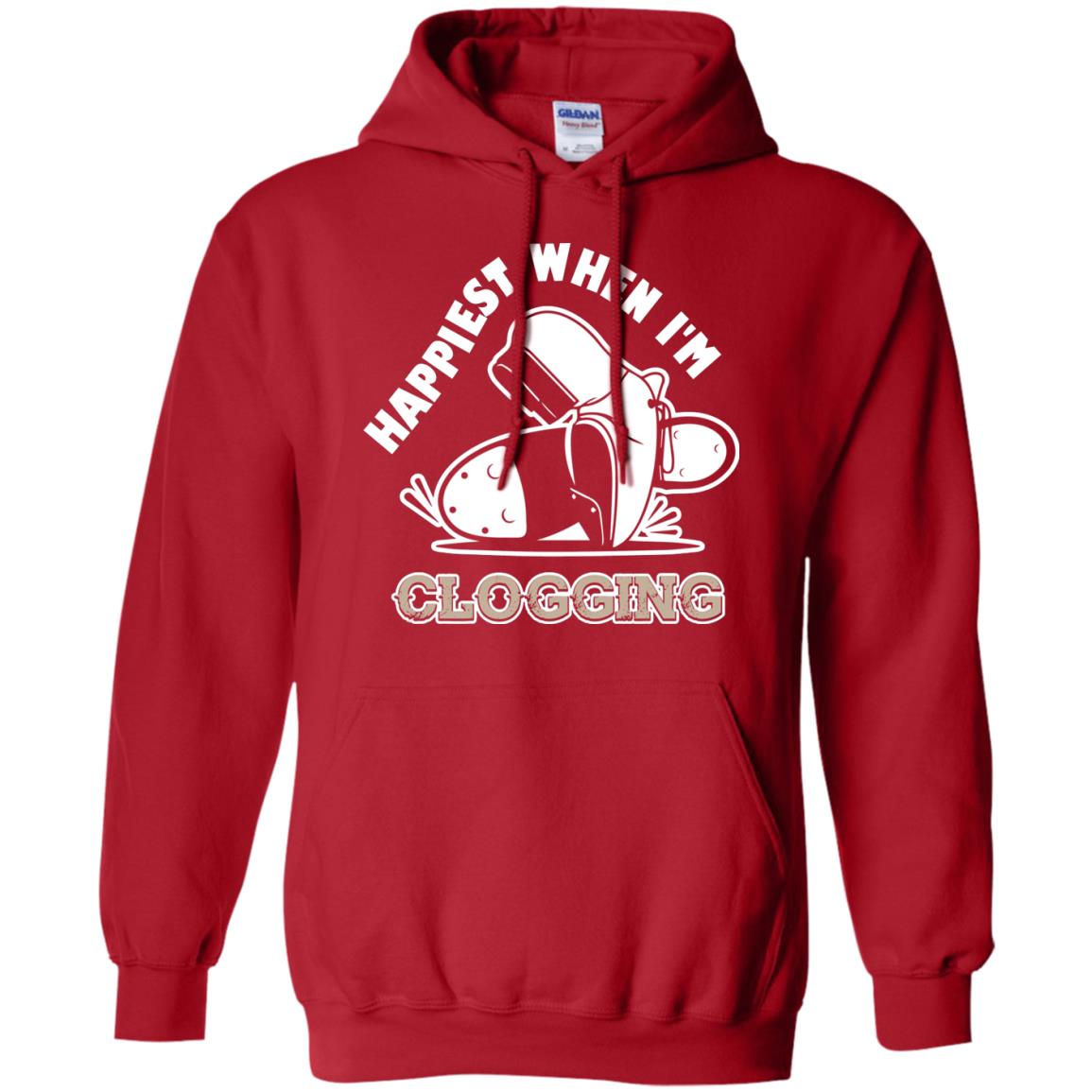 Clogger T-shirt Happiest When I'm Clogging Red