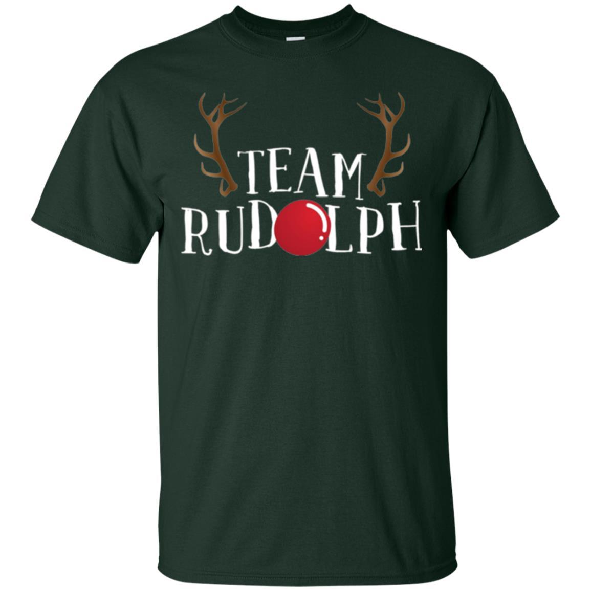 Christmas T-shirt Reindeer Team Rudolph Forest Green