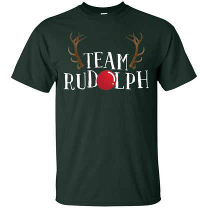 Christmas T-shirt Reindeer Team Rudolph Forest Green