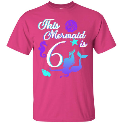 6th Birthday Shirt This Mermaid Is 6 Heliconia