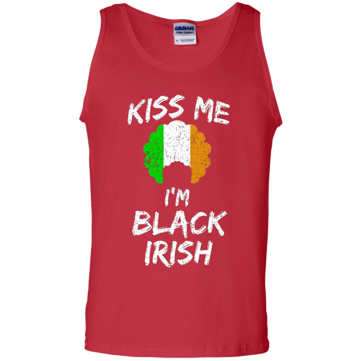 Kiss Me I_m Black Irish Funny St Patrick_s Day T-shirt Red