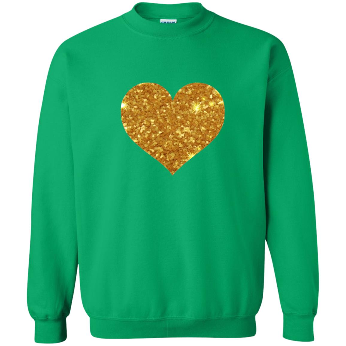 Valentine_s Day T-shirt Gold Heart Irish Green