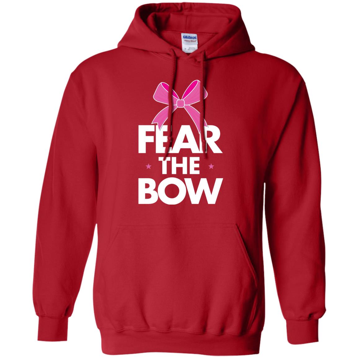 Fear The Bow Big Pink Bow Cheerleader Apparel Shirt Red