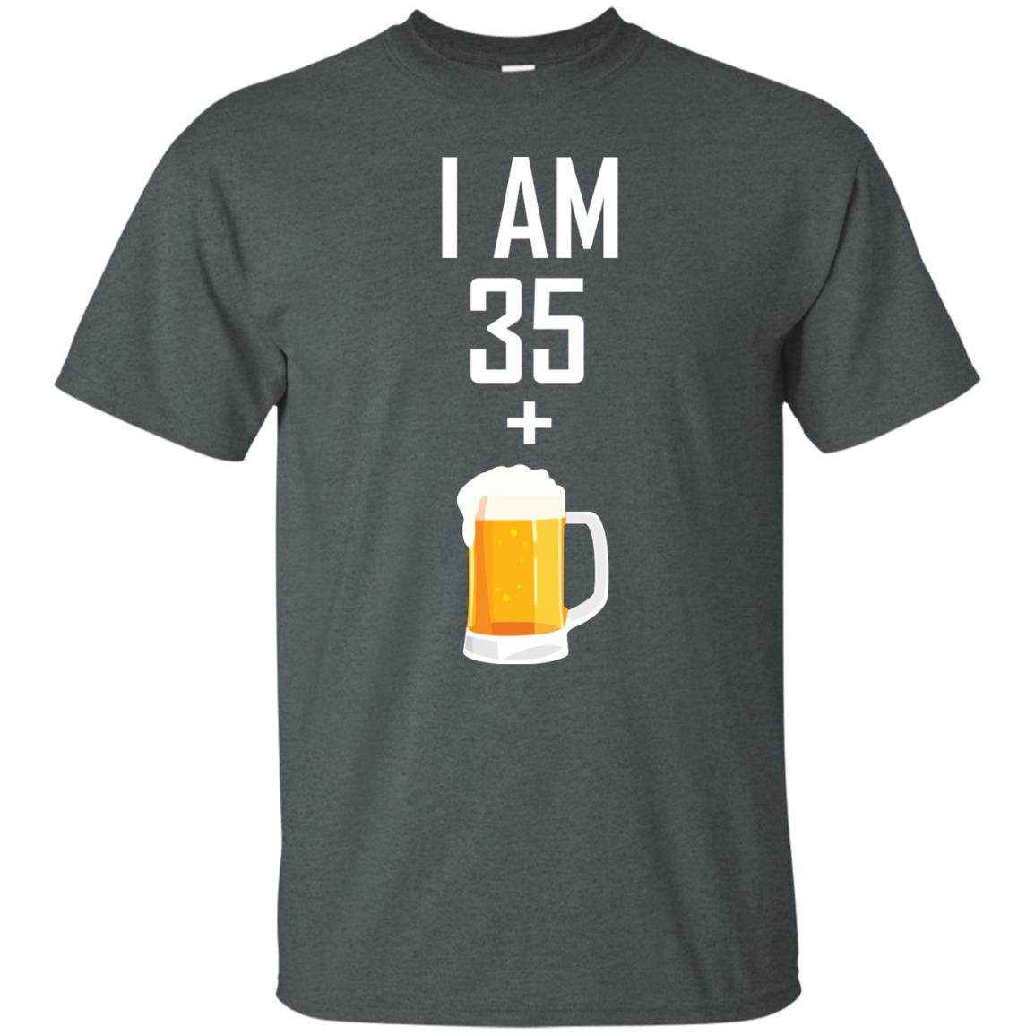 I Am 35 Plus 1 Beer 36th Birthday T-shirt Dark Heather