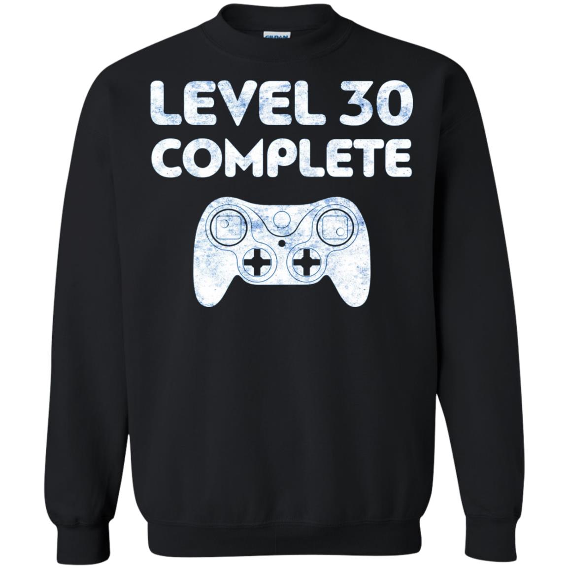 Level 30 Complete Video Gamer 30th Birthday Shirt Black