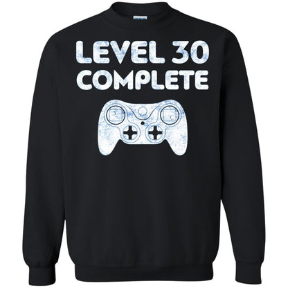 Level 30 Complete Video Gamer 30th Birthday Shirt Black