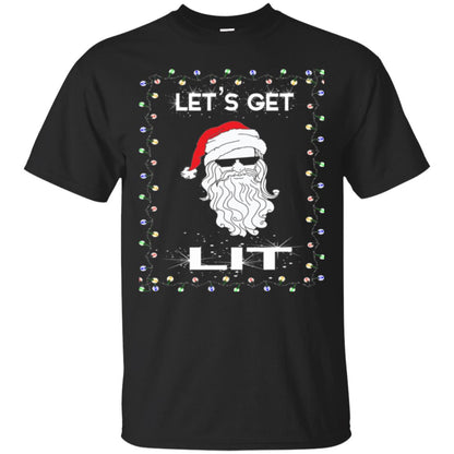 Christmas T-shirt Let_s Get Lit Black