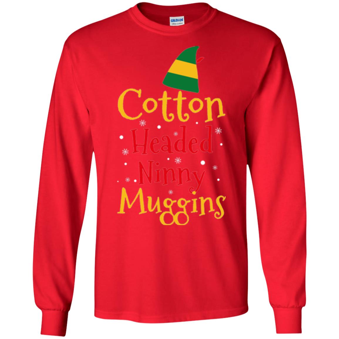 Funny Elf T-shirt Cotton Headed Ninny Muggins Red