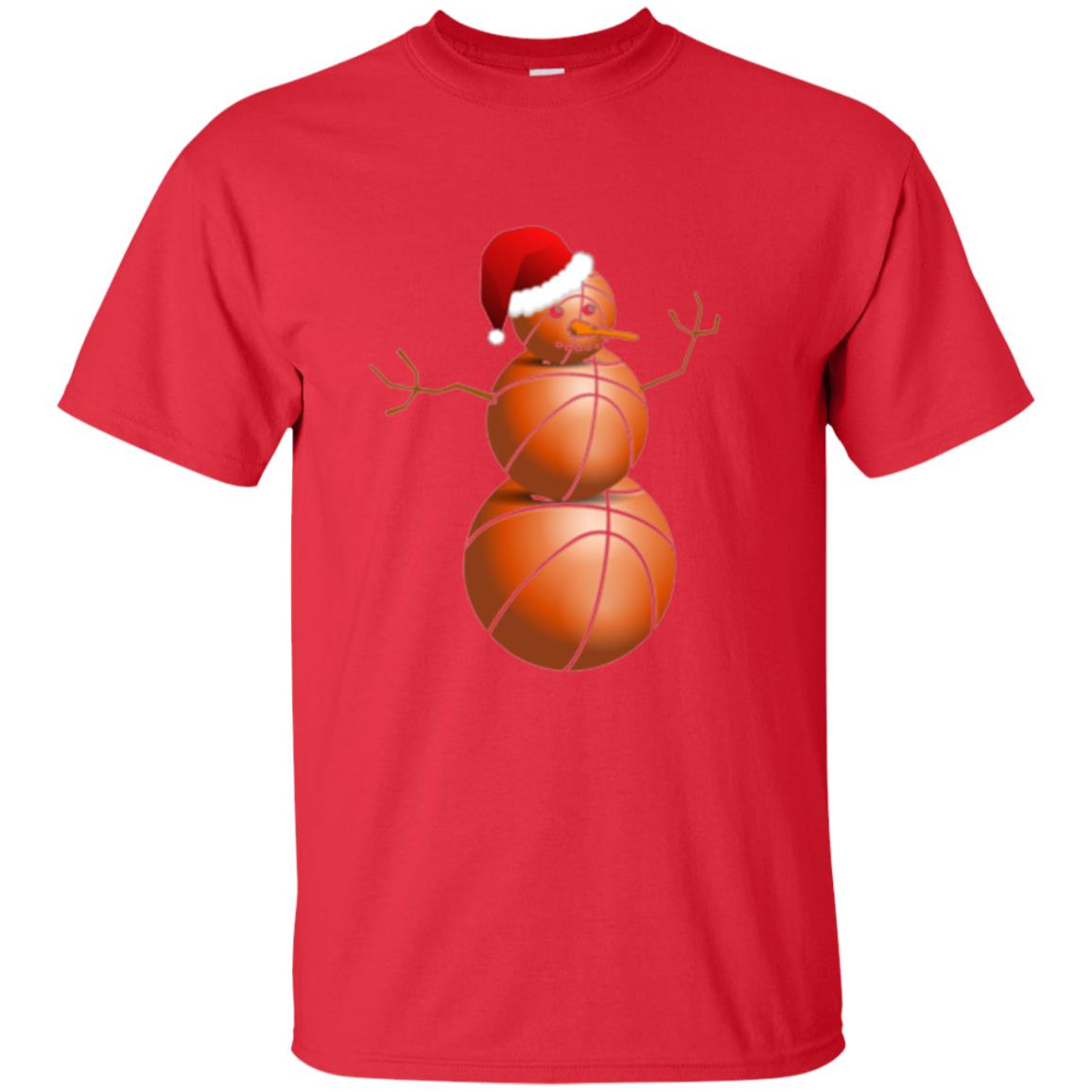 Christmas T-shirt Basketball Snowman Red
