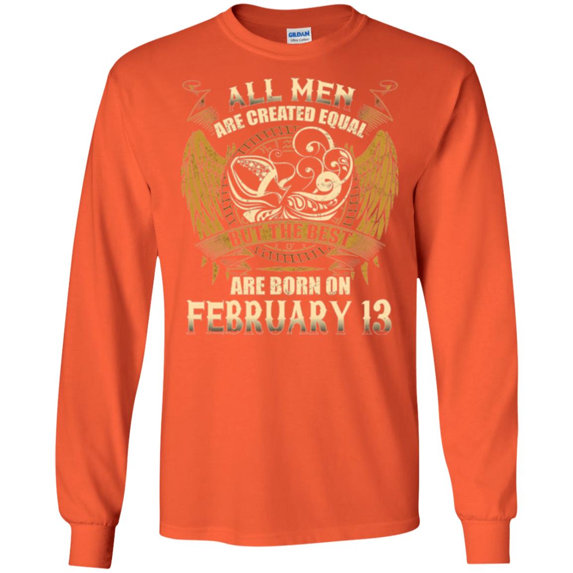Aquarius T-shirt The Best Are Born On February 13 Orange