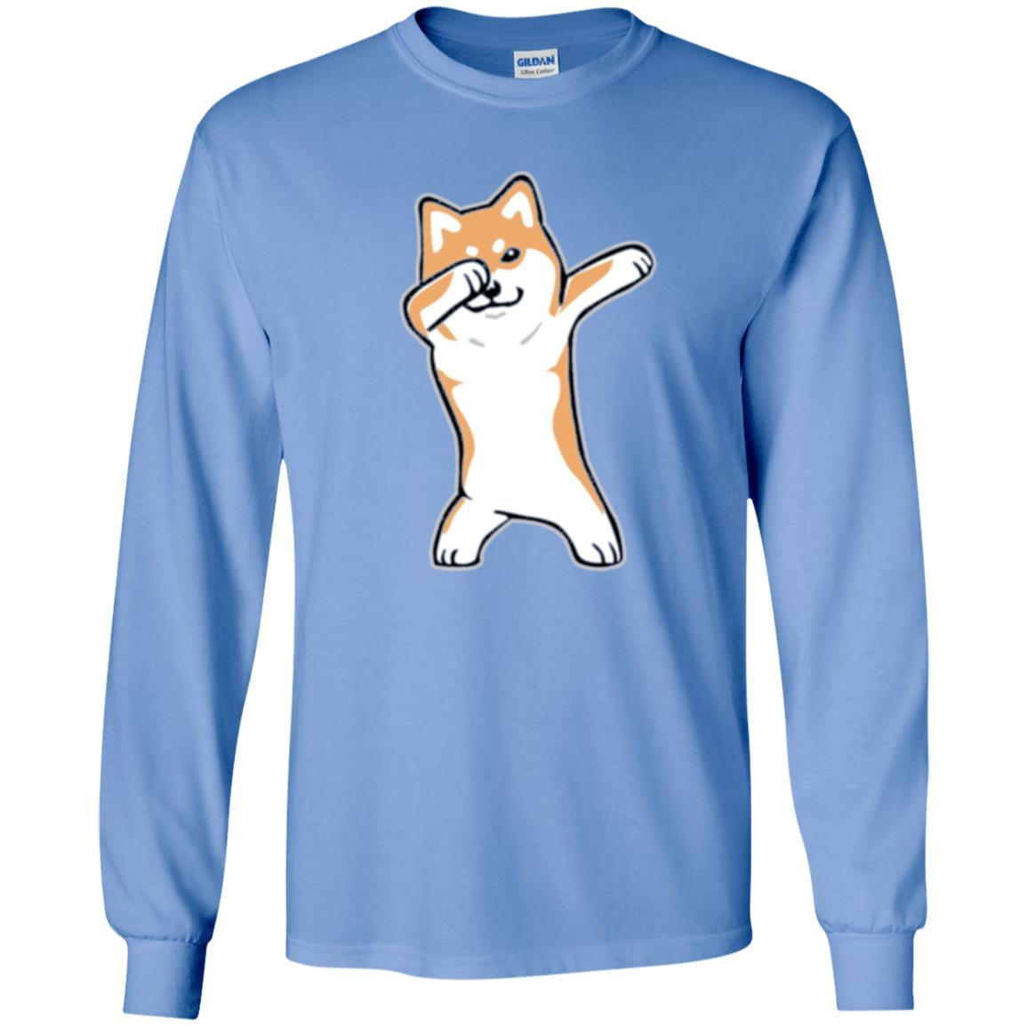 Dog Lover T-shirt Dabbing Shiba Inu Doge Carolina Blue