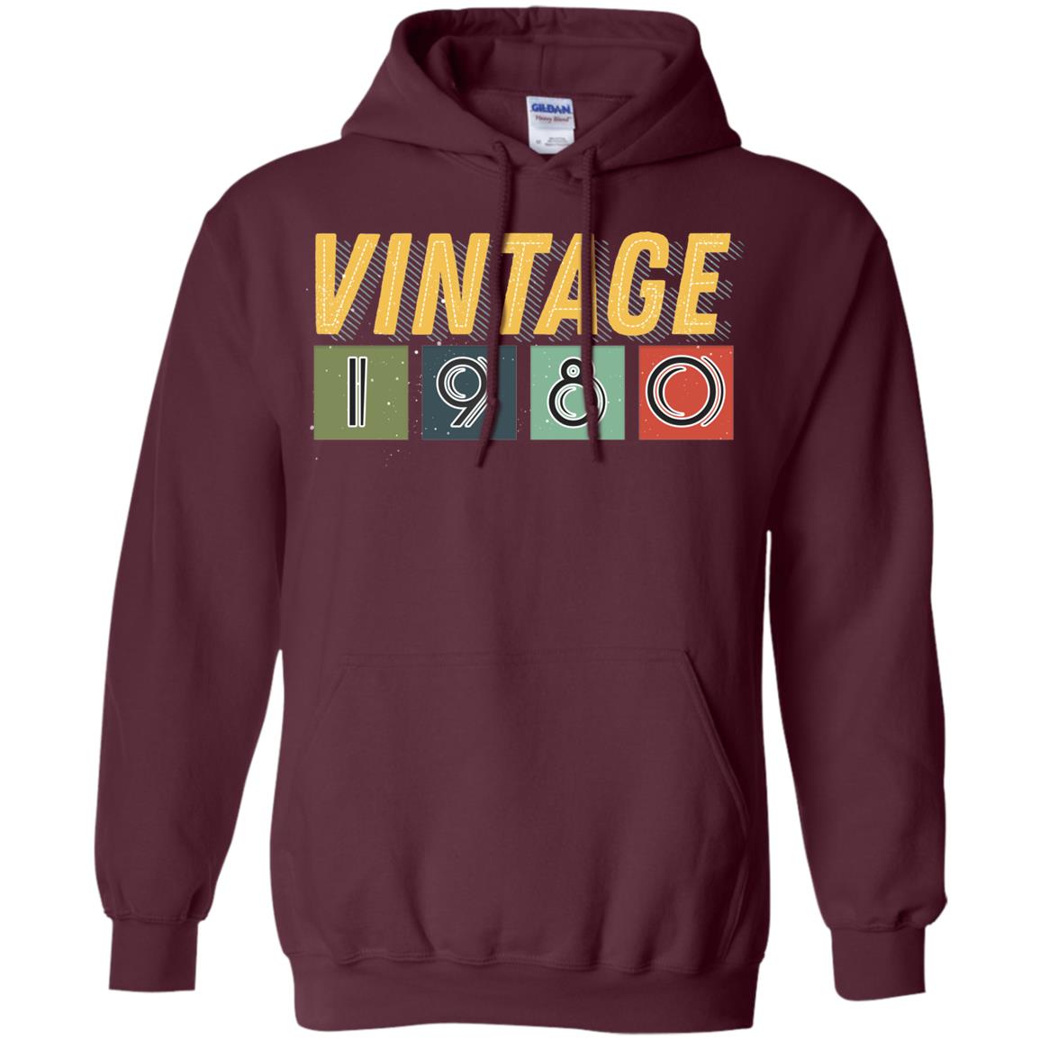 Vintage 1980 38th Birthday Gift Shirt For Mens Or Womens Maroon