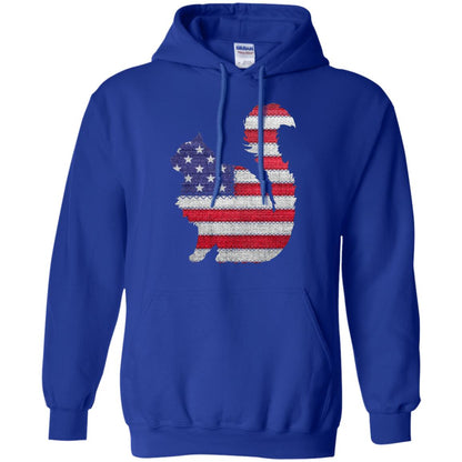 Patriotic Maine Coon American Flag Embroidery T-shirt Royal