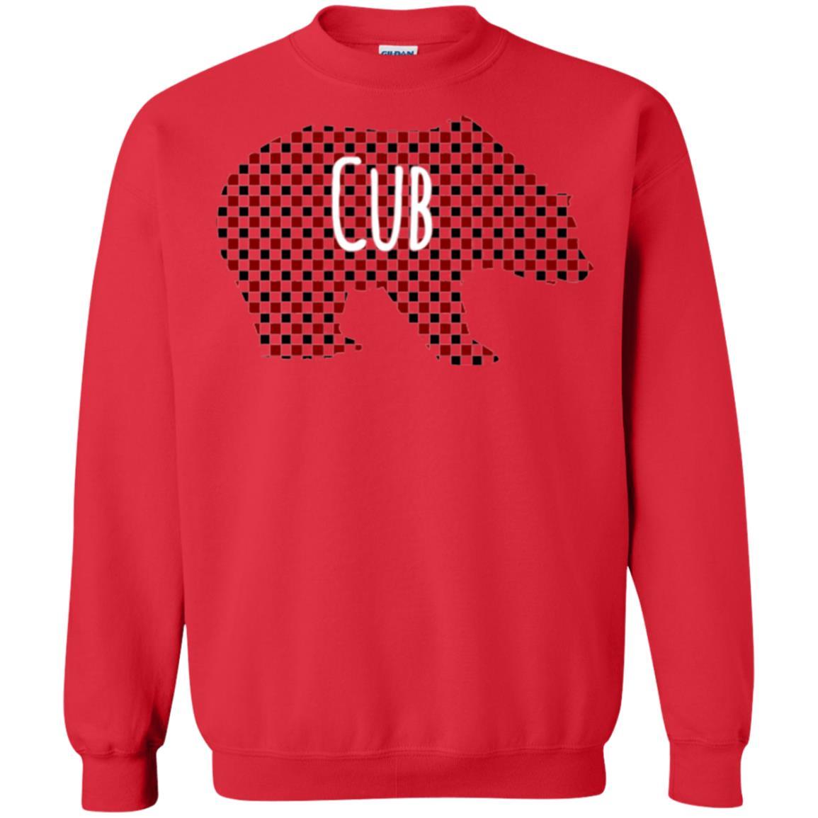 Family Christmas T-shirt Red Plaid Cub Bear Red