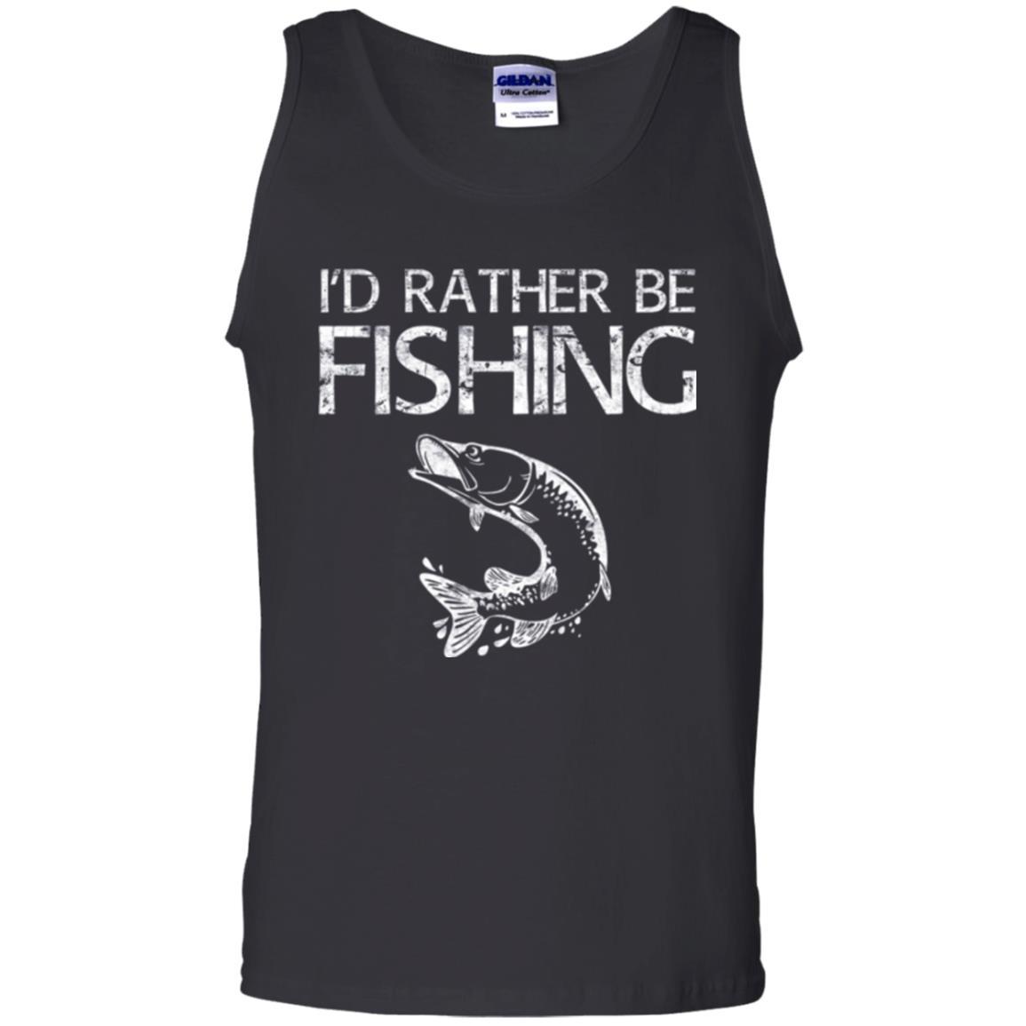Fisherman T-shirt I'd Rather Be Fishing Black