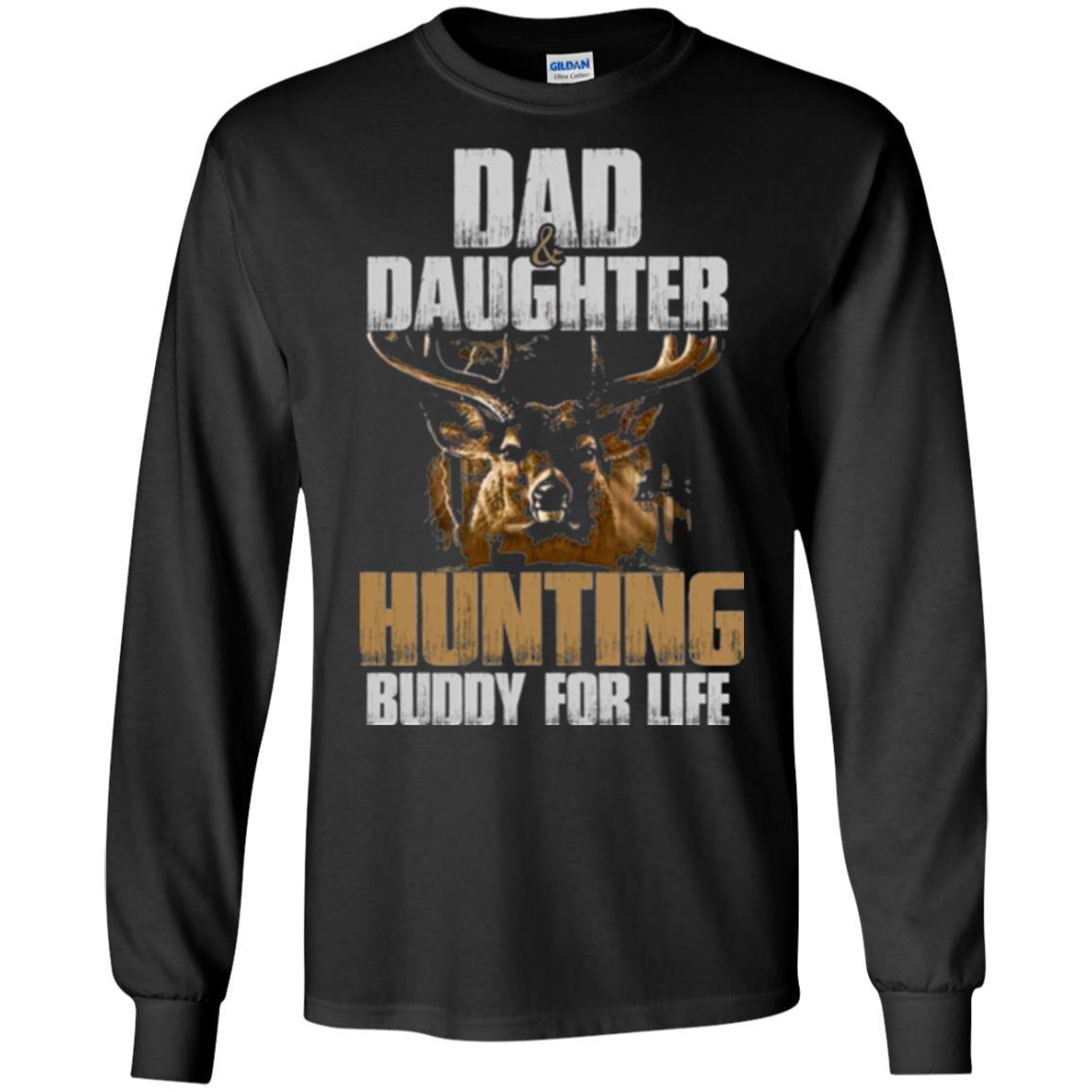 Family Christmas T-shirt Dad And Daughter Hunting Buddy For Life Black