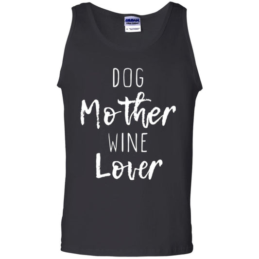 Dog Lover T-shirt Dog Mother Wine Lover T-shirt Black