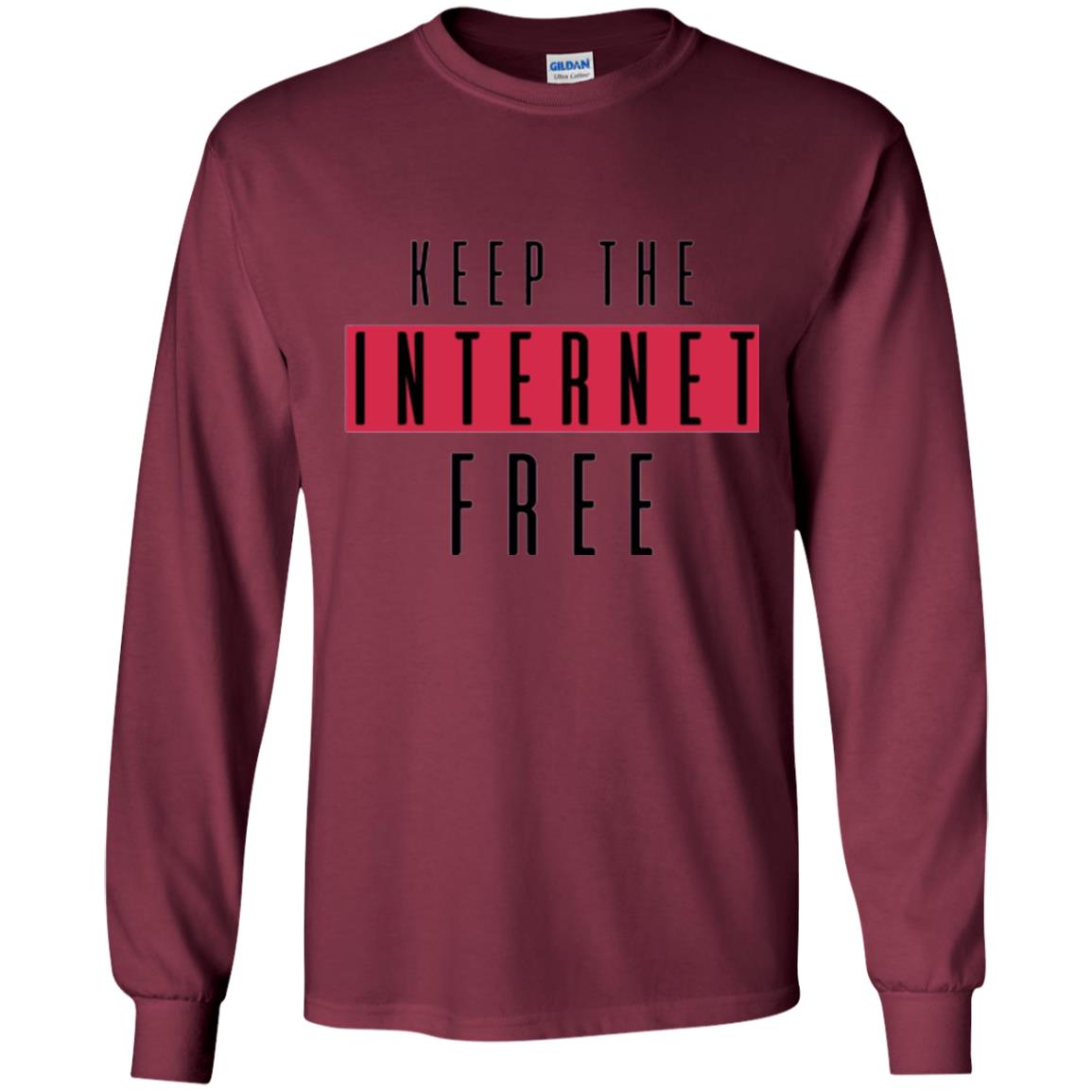 Keep The Internet Free T-shirt Maroon