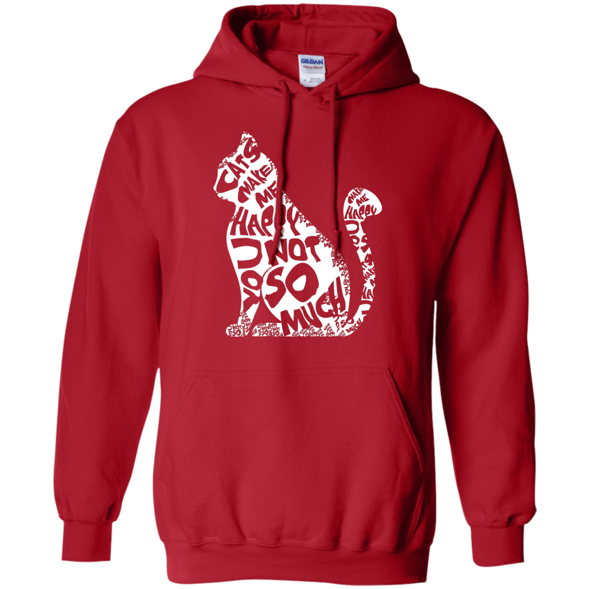 Cat Lover T-shirt Cat Make Me Happy You Not So Much Red