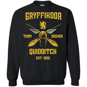 Gryffindor Quiddith Team Seeker Est 1092 Harry Potter ShirtG180 Gildan Crewneck Pullover Sweatshirt 8 oz.