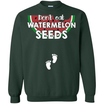 Don_t Eat Watermelon Seeds Pregnancy Announcement Shirt Forest Green