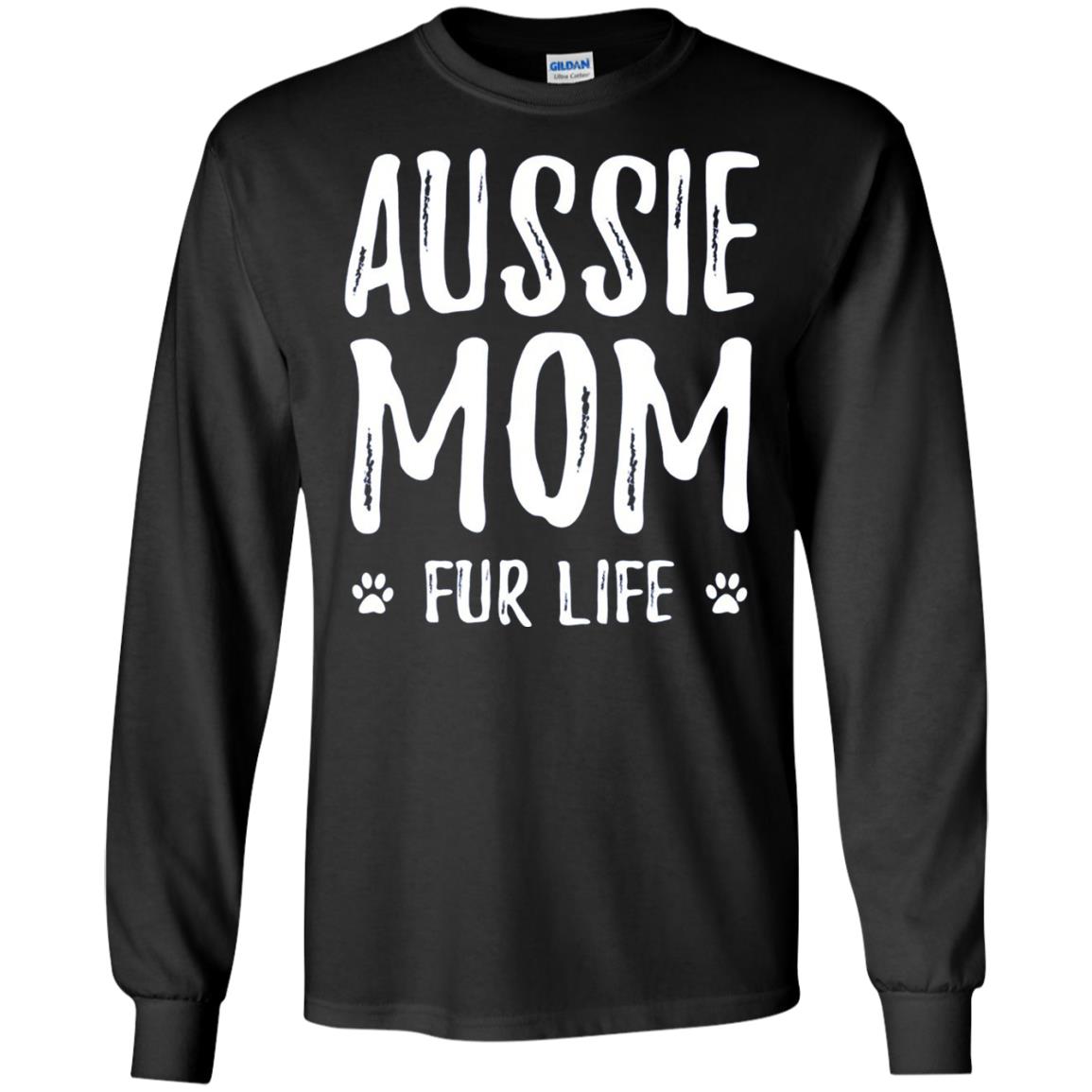 Aussie Mom Fur Life T-shirt Black