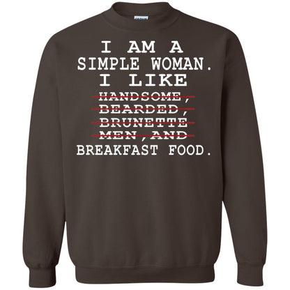 I Am Simple Woman I Like Breakfast Food Shirt Dark Chocolate