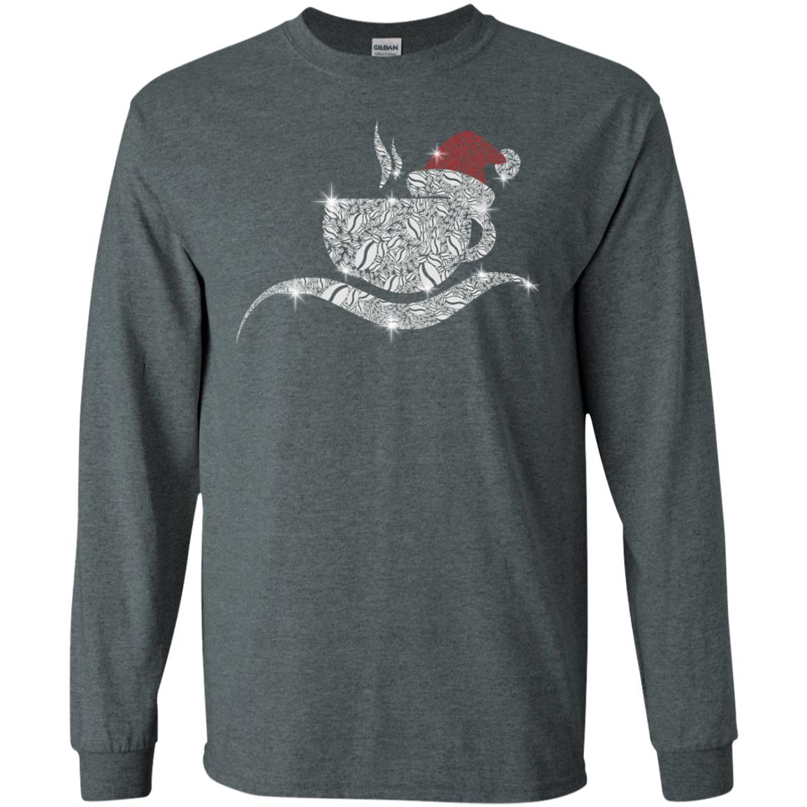 Coffee Glass Christmas Gift Drinking Lovers Shirt Dark Heather