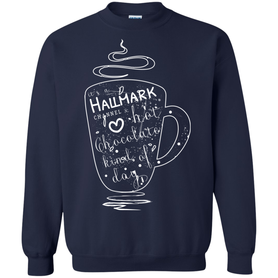 Christmas T-shirt It's A Hallmark Hot Chocolate Kind Of Day Navy
