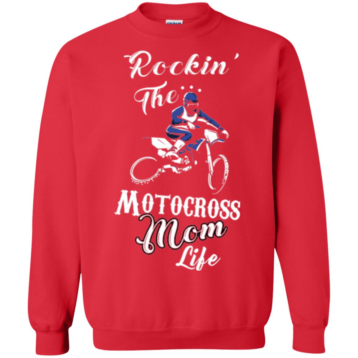 Rocking The Motocross Mom Life Mommy T-shirt Red