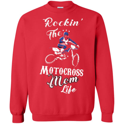 Rocking The Motocross Mom Life Mommy T-shirt Red