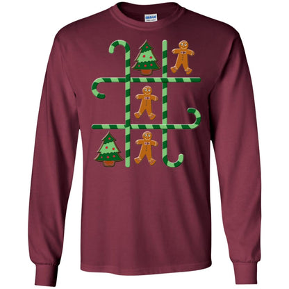 Christmas T-shirt Tic Tac Toe Board Game Maroon