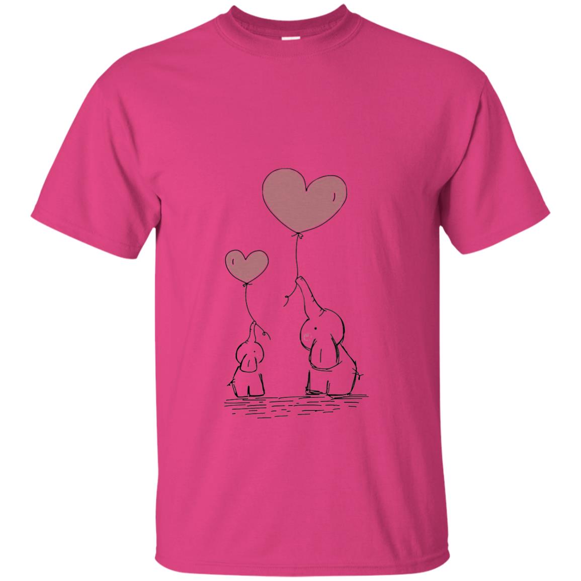 Elephants Mom Heart Balloons Family Shirt Heliconia