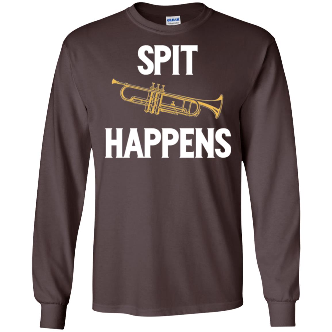 Trumpet Players T-shirt Spit Happens Dark Chocolate
