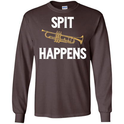 Trumpet Players T-shirt Spit Happens Dark Chocolate