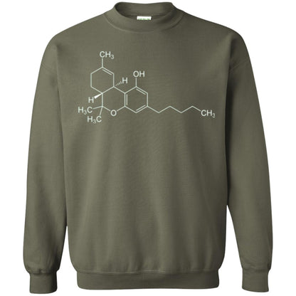 Chemistry T-shirt Molecule Tetrahydrocannabinol Military Green