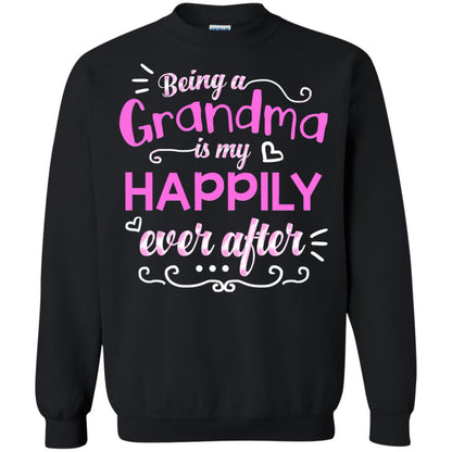 Being A Grandma Is My Happily Ever After Grandmom Shirt Black