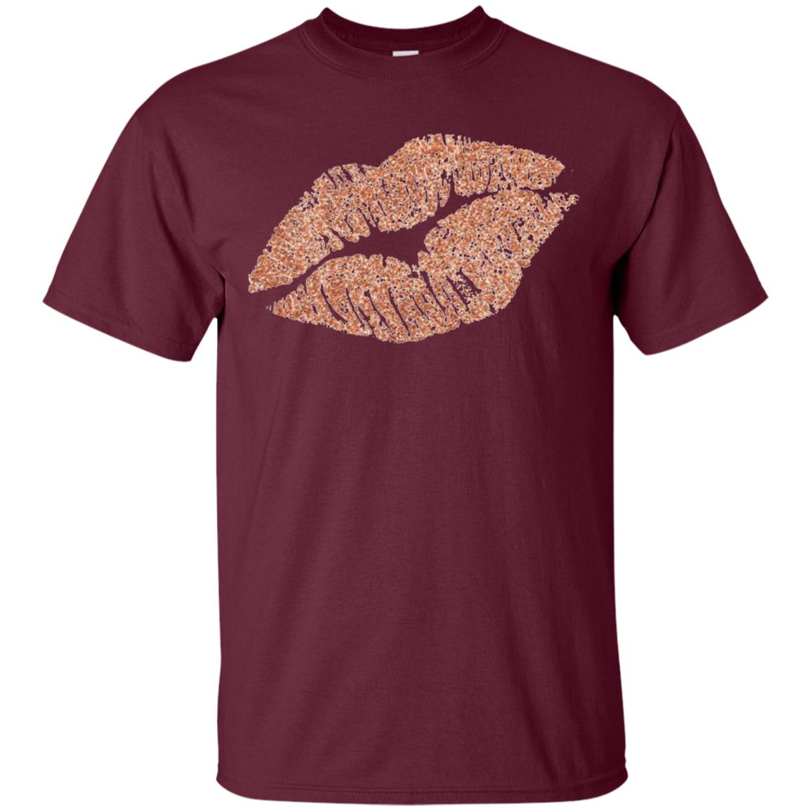 Rose Gold Lipstick Kiss Shirt Maroon