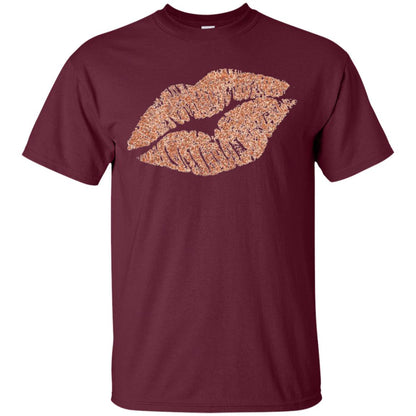 Rose Gold Lipstick Kiss Shirt Maroon