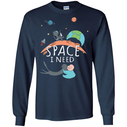 Funny Astronaut Universe Pun T-shirt I Need Space Navy