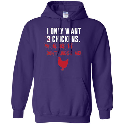 Funny Chichken Lovers T-shirt I Only Want 3 Chickens Or Purple