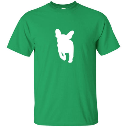 French Bulldog T-shirt White Silhouette Of Puppy Irish Green