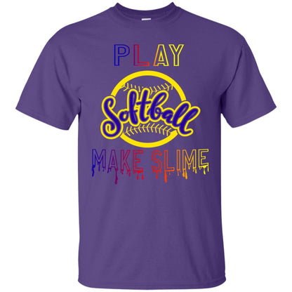 Play Softball Make Slime Gift Shirt Purple