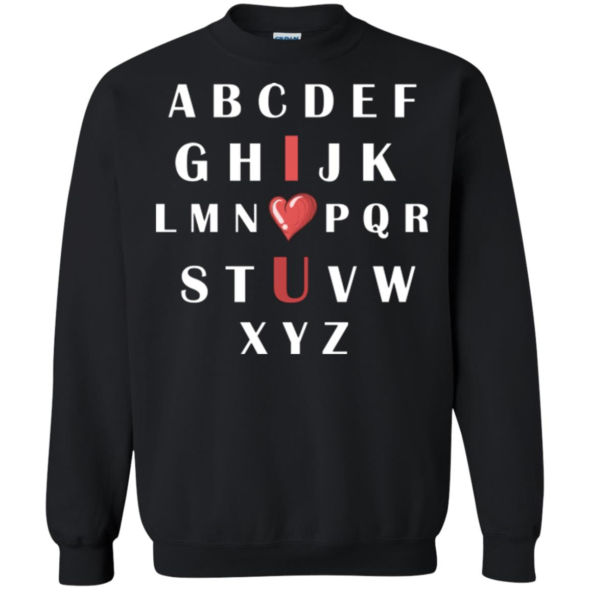 Alphabet I Love You T-shirt Black