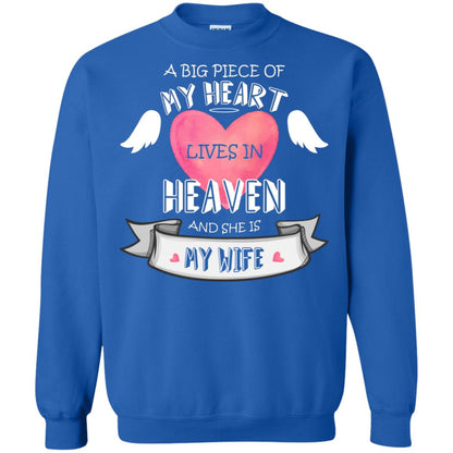 A Big Piece Of My Heart Lives In Heaven And She Is My Wife Shirt Royal